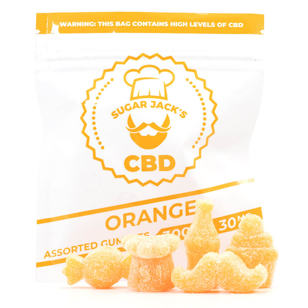 buy 300mg CBD Assorted Orange Gummies (Sugar Jack’s)