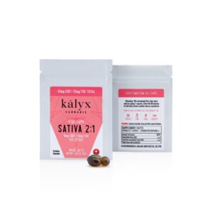 Kalyx 2 to 1 Sativa Capsules (4mg THC + 8mg CBD – 5 caps/bag)