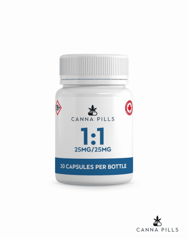Canna Pills – 1:1 Capsules 30x (THC 25mg: CBD 25mg)