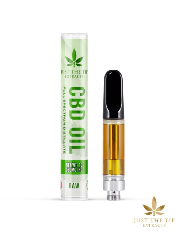 Just The Tip: Distillate Cartridges: CBD: Raw Plain (1ml)