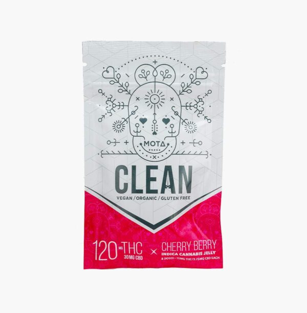 Mota Clean Vegan Organic Jelly – Cherry Berry (indica)-120 MG THC – 30MG CBD