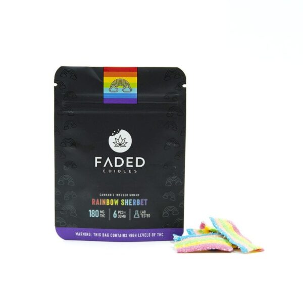 Délavé : Rainbow Sherbet-180mg THC Gummies