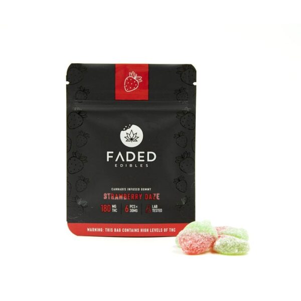 Faded: Strawberry Daze-180mg THC Gummies