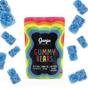 Ganja Bears – Sour Blue Raspberry – 10 x 15mg THC