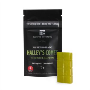 Twisted Extracts 1:1 Watermelon Halley’s Comet Jelly Bomb – Sativa(40mg THC + 40mg CBD)