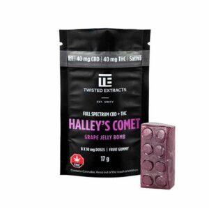 Twisted Extracts – Halley’s Comet Grape Jelly Bomb 1:1 Sativa (40mg THC + 40mg CBD)