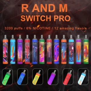 RANDM SWITCH PRO LED LIGHT 2IN1 DISPOSABLE VAPE (3200 PUFFS) 12 FLAVOURS