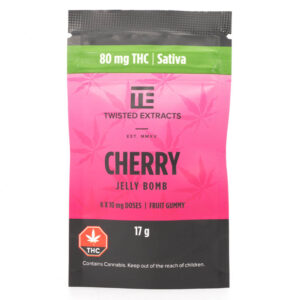 Twisted Extracts Cherry Jelly Bomb – Sativa (80mg)