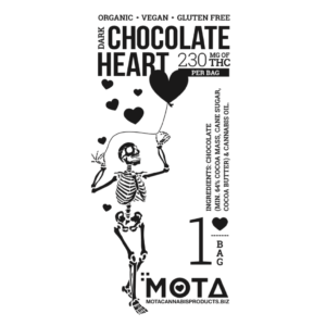 Organic Vegan Dark Chocolate Hearts 230mg THC