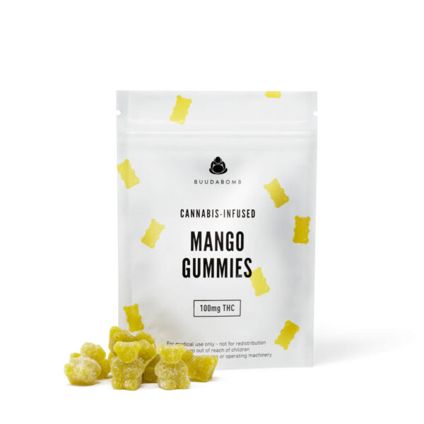 Buuda Bomb: Mango Gummy Bears 10 Pieces= 100mg THC