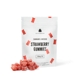 Buuda Bomb: Strawberry Gummy Bears 10 Pieces= 100mg THC