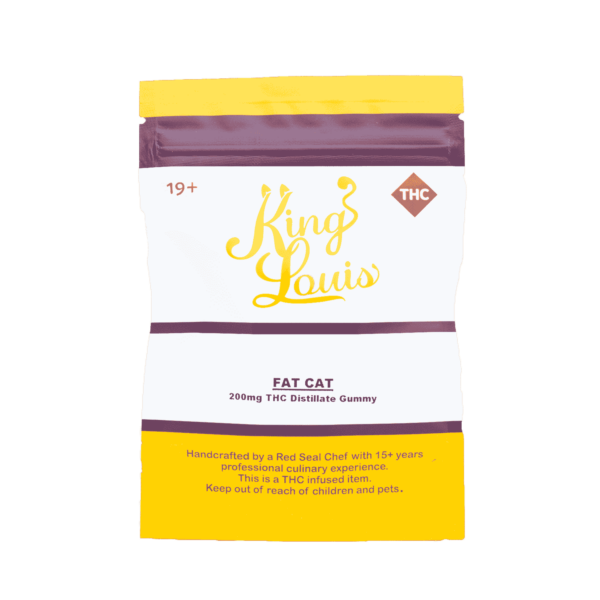 King Louis – Fat Cat Raspberry (200mg THC Distillate Gummy)