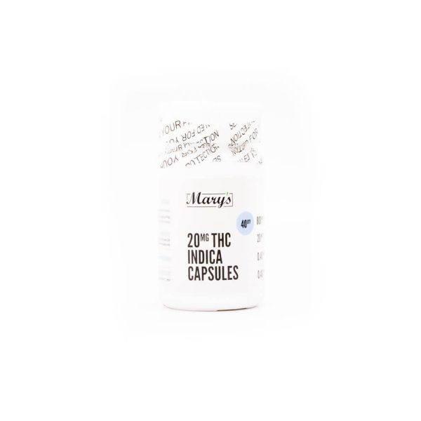 buy 20mg THC Indica Capsules (Mary’s Edibles)