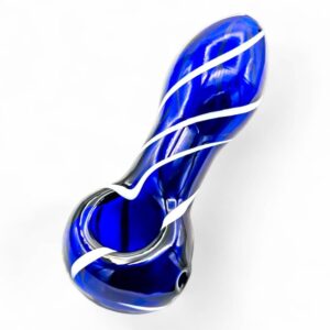 3.5″ Blue + White Swirl Pipe – $29.99