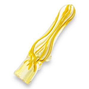 4″ Yellow & Striped One-Hitter Pipe – $29.99