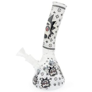 8.25″ RM Cartoon Monogram Beaker Bong (Glow in the Dark) – $59.99