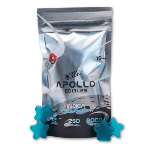 Apollo – Shooting Stars Gummies – Blue Raspberry – Indica – 3000mg THC