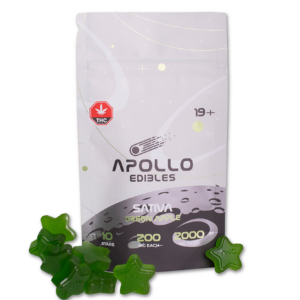 Apollo – Shooting Stars Gummies – Green Apple – Sativa – 2000mg THC