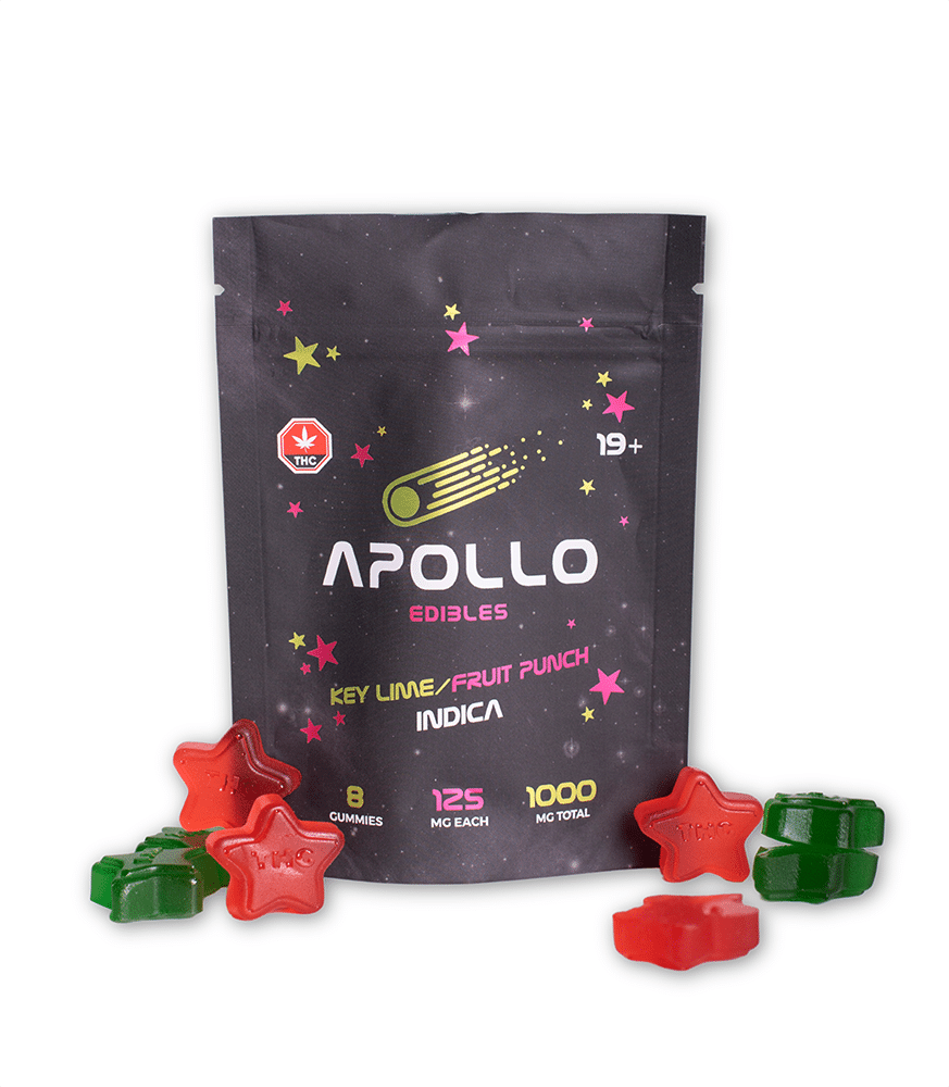Apollo – Shooting Stars Gummies – Key Lime/Fruit Punch – Indica – 1000mg THC