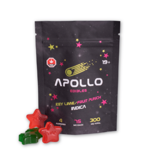 Apollo – Shooting Stars Gummies – Key Lime/Fruit Punch – Indica – 300mg THC