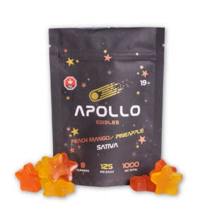 Apollo – Shooting Stars Gummies – Peach Mango/Pineapple – Sativa – 1000mg THC