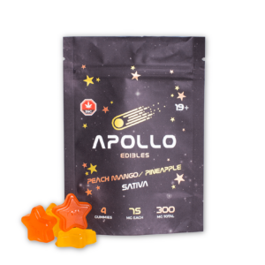 Apollo – Shooting Stars Gummies – Peach Mango/Pineapple – Sativa – 300mg THC