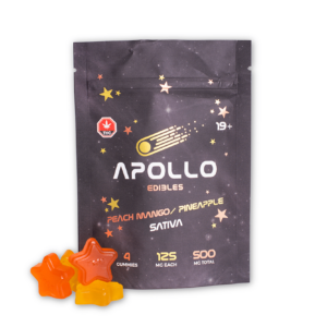 Apollo – Shooting Stars Gummies – Peach Mango/Pineapple – Sativa – 500mg THC