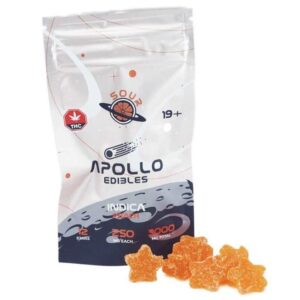 Apollo – Shooting Stars Gummies – Sour Peach – Indica – 3000mg THC