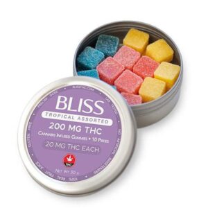 Bliss Tropical Assorted Gummies – 200mg THC