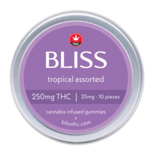 Bliss Tropical Assorted Gummies – 250mg THC