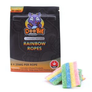 Doobie Snacks – 150mg THC Gummies – Rainbow Ropes