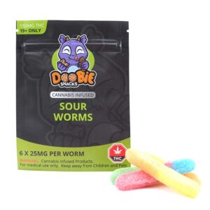 Doobie Snacks – 150mg THC Gummies – Sour Worms