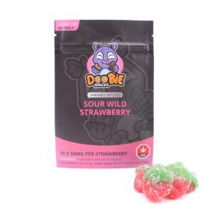 Doobie Snacks – 500mg THC Gummies – Sour Wild Strawberry