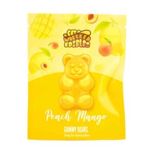 Get Wrecked Edibles – 300mg THC Gummy Bears – Peach Mango