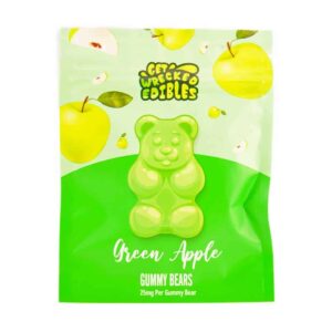 Get Wrecked Edibles – 300mg THC Gummy Bears – Green Apple