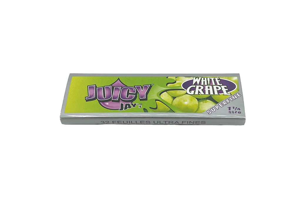 Juicy Jay’s – 1¼ Super Fine Flavoured Hemp Rolling Papers – White Grape