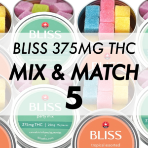 Mix & Match – Bliss Gummies – 375mg THC – 5x