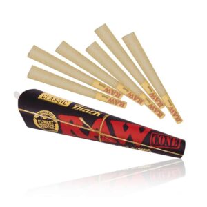 RAW – Classic Black 1¼ Cones – 6 Pack