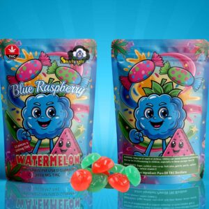 Sky High Edibles – Blue Raspberry + Watermelon 3000mg THC Gummies