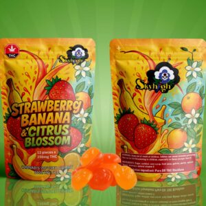 Sky High Edibles – Strawberry Banana + Citrus Blossom 3000mg THC Gummies