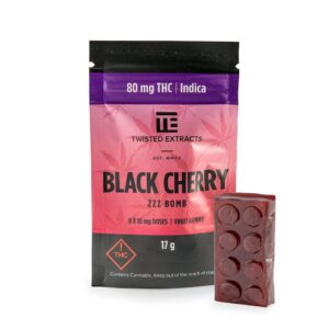 Twisted Extracts – Black Cherry ZZZ Bomb – Indica – 80mg THC