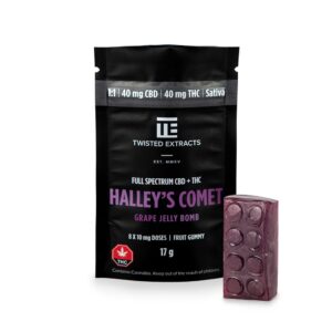 Twisted Extracts – Grape Jelly Bomb – Sativa – 40mg CBD : 40mg THC