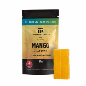 Twisted Extracts – Mango Jelly Bomb – Sativa – 40mg CBD : 40mg THC