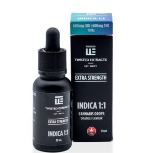 Twisted Extracts – Oil Drops Tincture – Extra Strength Indica 1:1