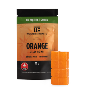 Twisted Extracts – Orange Jelly Bomb – Sativa – 80mg THC