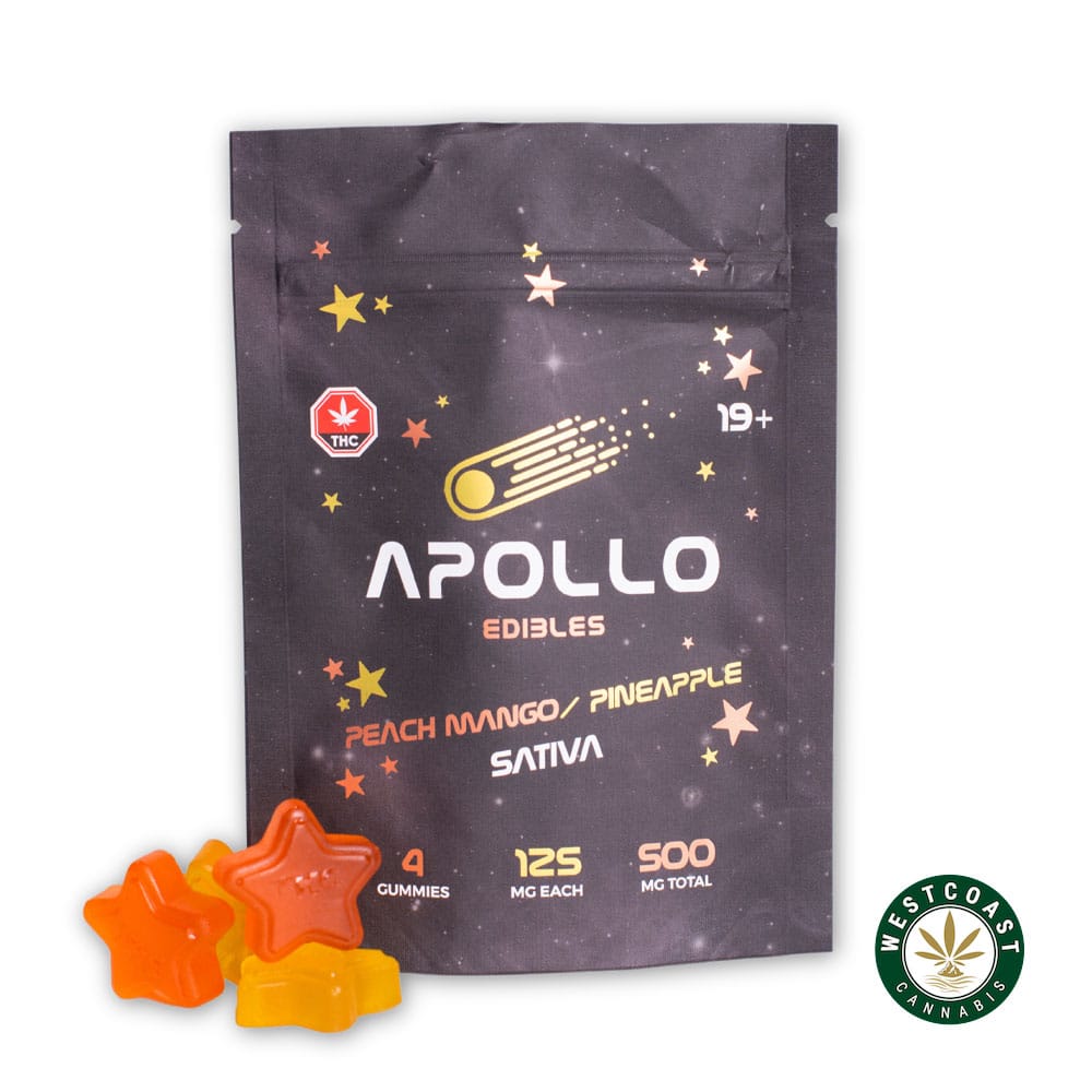 Apollo Edibles – Peach Mango/Pineapple Shooting Stars 500mg THC Sativa product image