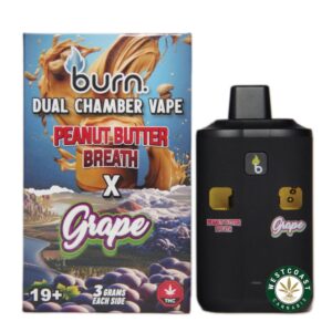 Burn Extracts – Dual Chamber Disposable Vape – Peanut Butter Breath + Grape (3+3 Gram) product image