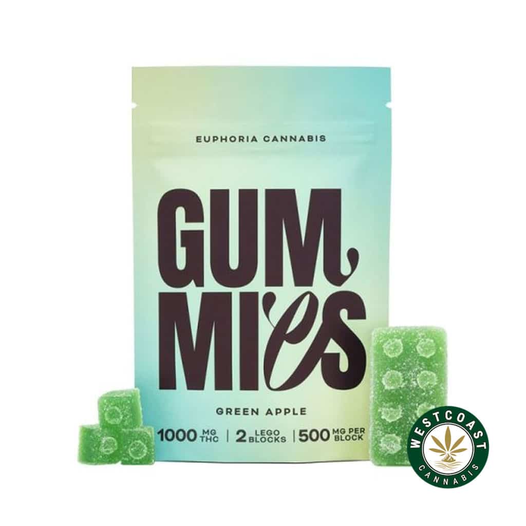 Euphoria Cannabis – Green Apple Gummies 1000mg THC product image