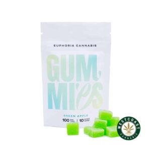 Euphoria Cannabis – Green Apple Gummies 100mg THC product image