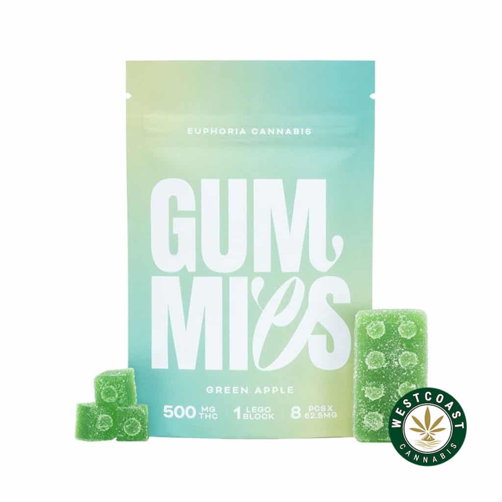 Euphoria Cannabis – Green Apple Gummies 500mg THC product image